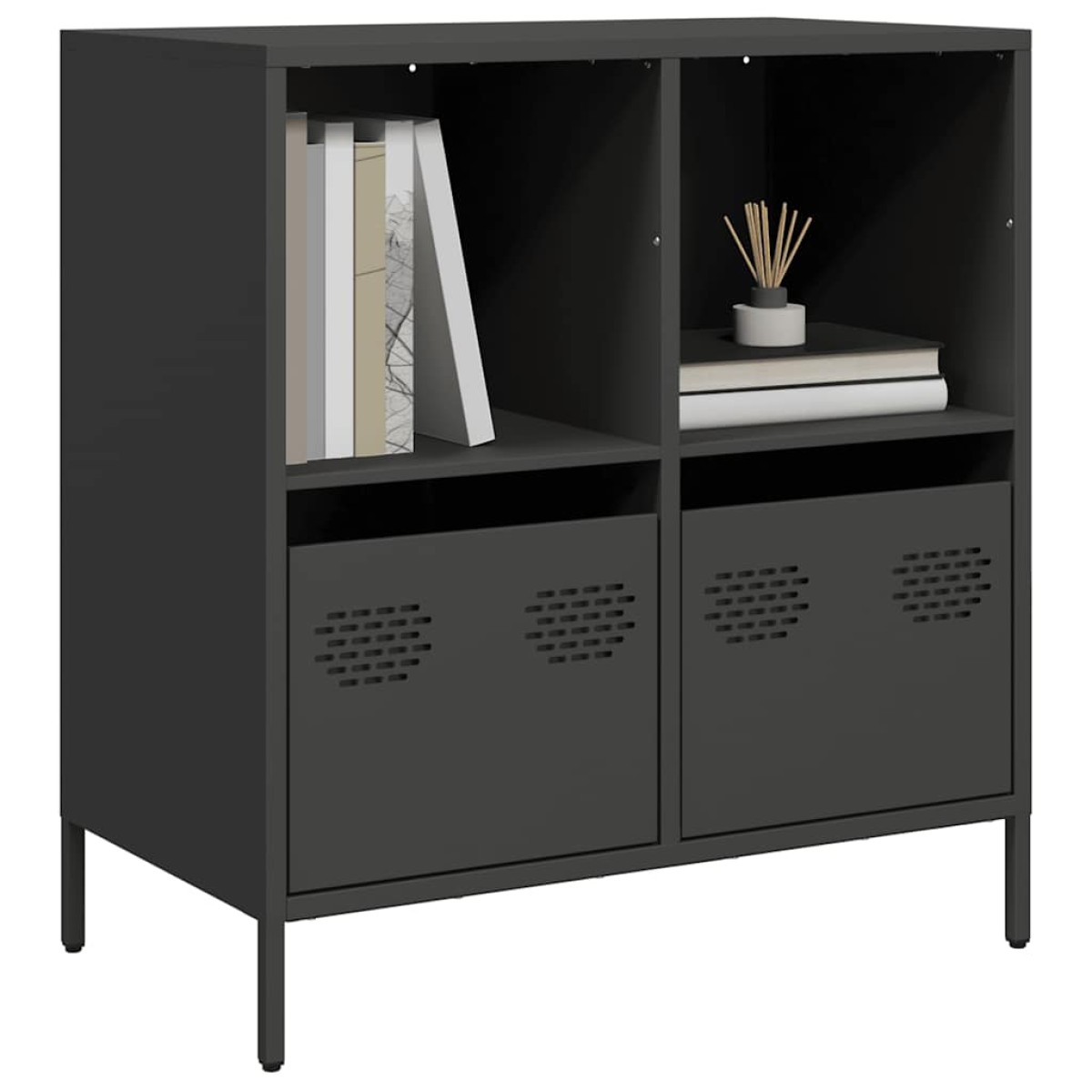 vidaXL Ντουλάπι Μαύρο 68x39x73,5 εκ. από Χάλυβα Ψυχρής Έλασης