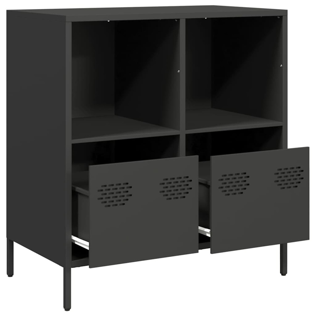 vidaXL Ντουλάπι Μαύρο 68x39x73,5 εκ. από Χάλυβα Ψυχρής Έλασης