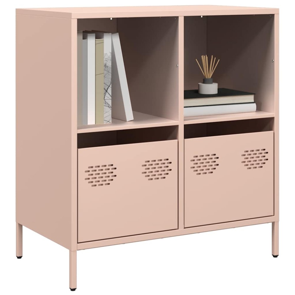 vidaXL Ντουλάπι Ροζ 68x39x73,5 εκ. από Χάλυβα Ψυχρής Έλασης