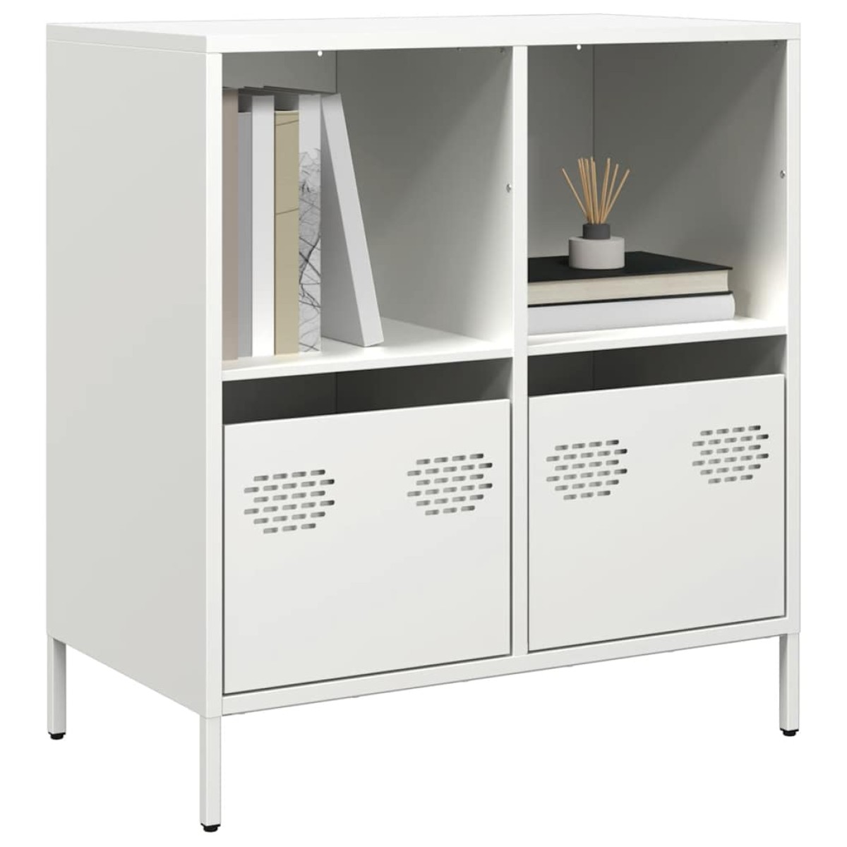 vidaXL Ντουλάπι Λευκό 68x39x73,5 εκ. από Χάλυβα Ψυχρής Έλασης