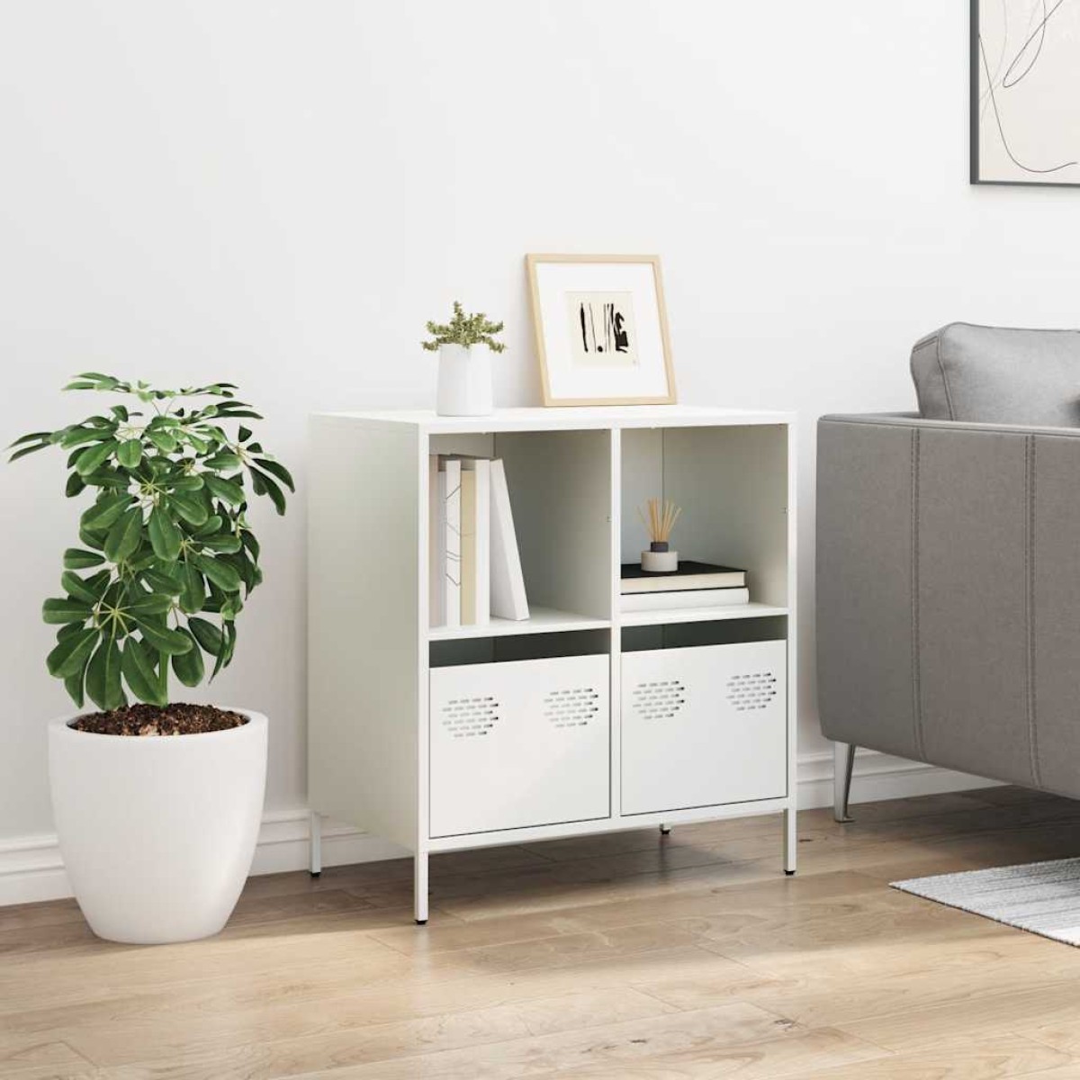 vidaXL Ντουλάπι Λευκό 68x39x73,5 εκ. από Χάλυβα Ψυχρής Έλασης