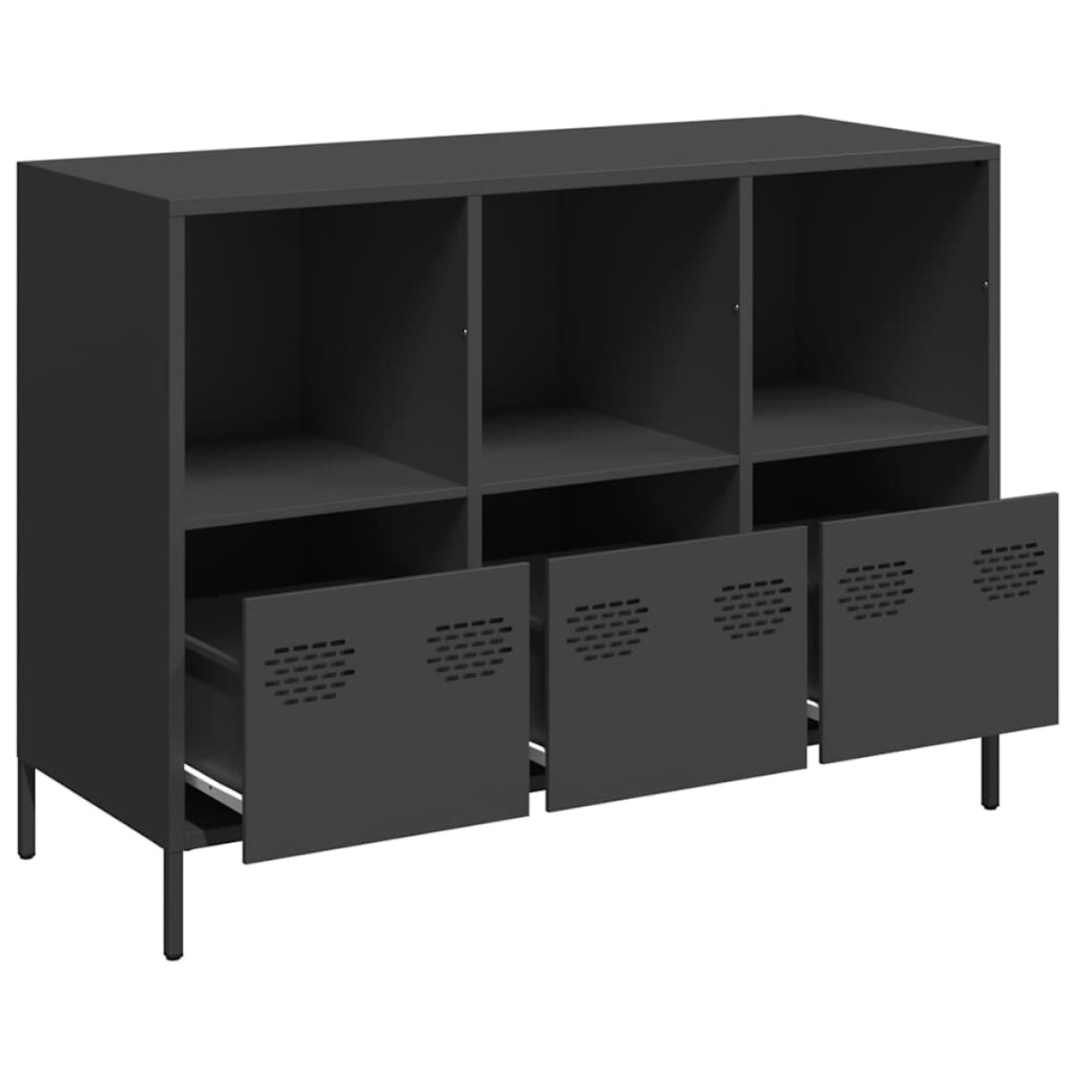 vidaXL Ντουλάπι Μαύρο 101,5x39x73,5 εκ. από Χάλυβα Ψυχρής Έλασης