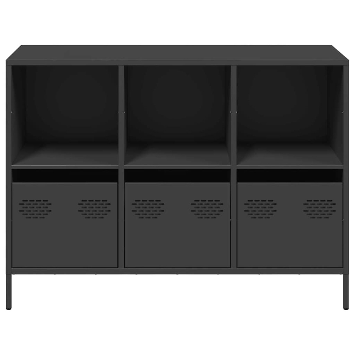 vidaXL Ντουλάπι Μαύρο 101,5x39x73,5 εκ. από Χάλυβα Ψυχρής Έλασης