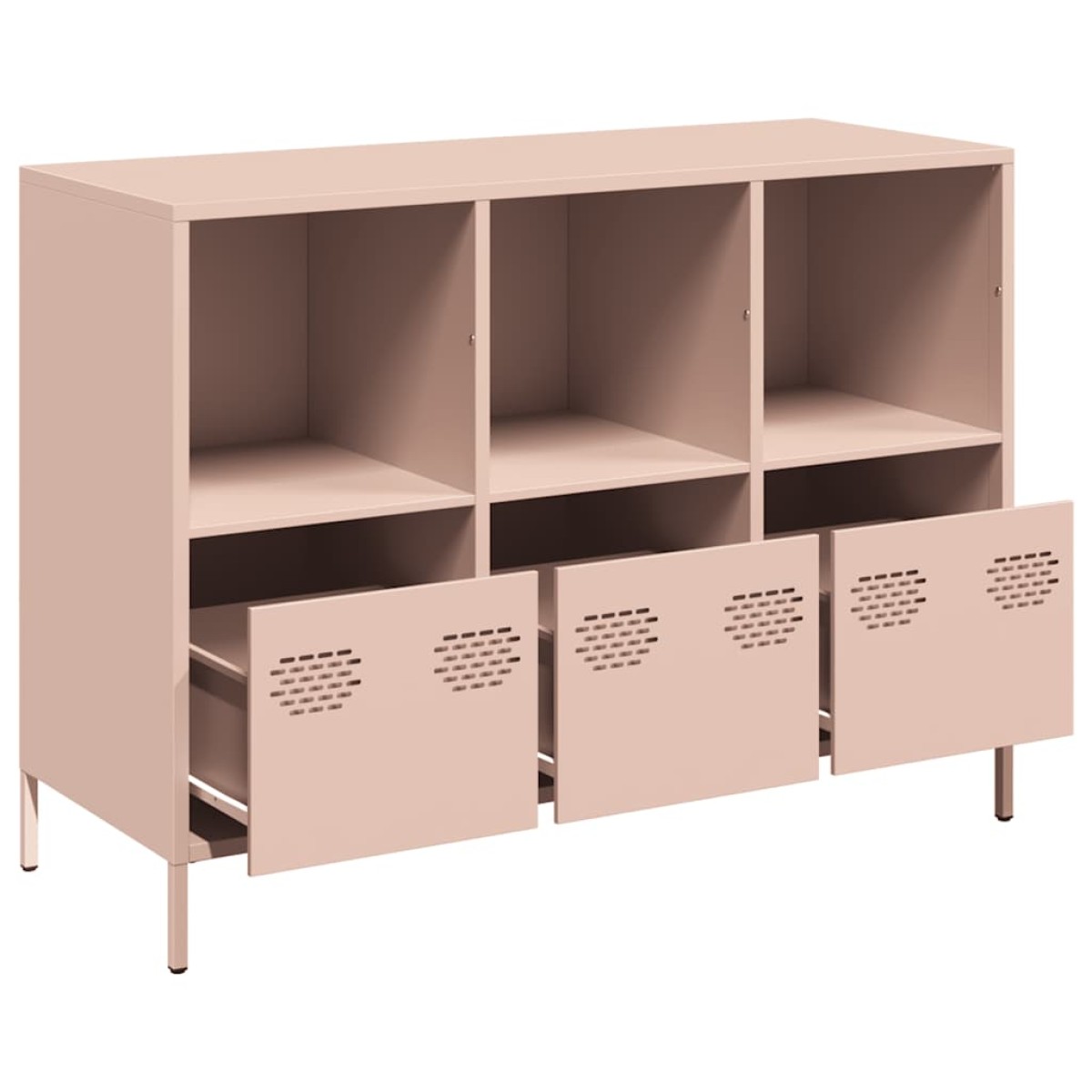 vidaXL Ντουλάπι Ροζ 101,5x39x73,5 εκ. από Χάλυβα Ψυχρής Έλασης