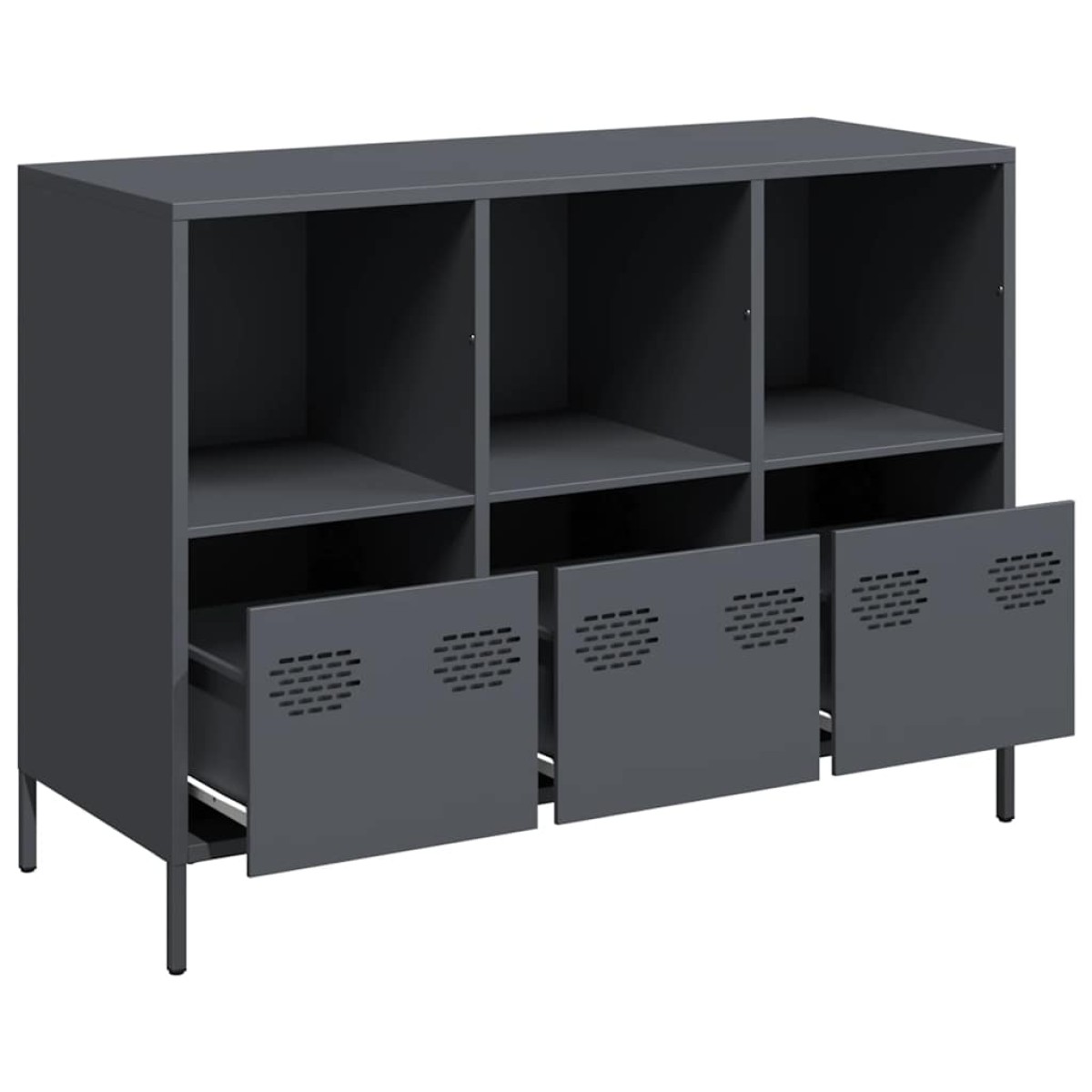 vidaXL Ντουλάπι Ανθρακί 101,5x39x73,5 εκ. από Χάλυβα Ψυχρής Έλασης