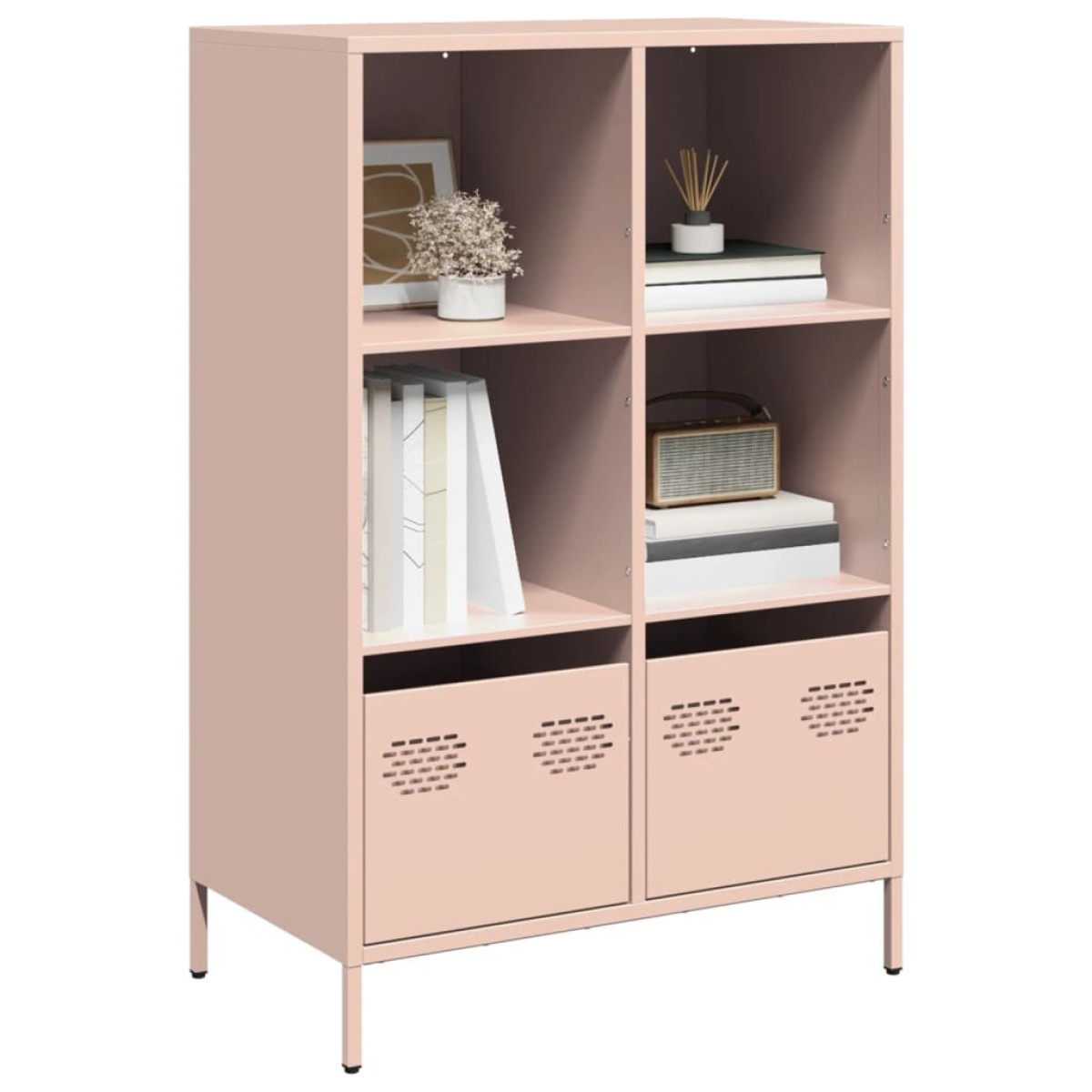 vidaXL Ντουλάπα Ροζ 68x39x103,5 εκ. από Χάλυβα