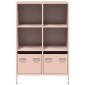 vidaXL Ντουλάπα Ροζ 68x39x103,5 εκ. από Χάλυβα