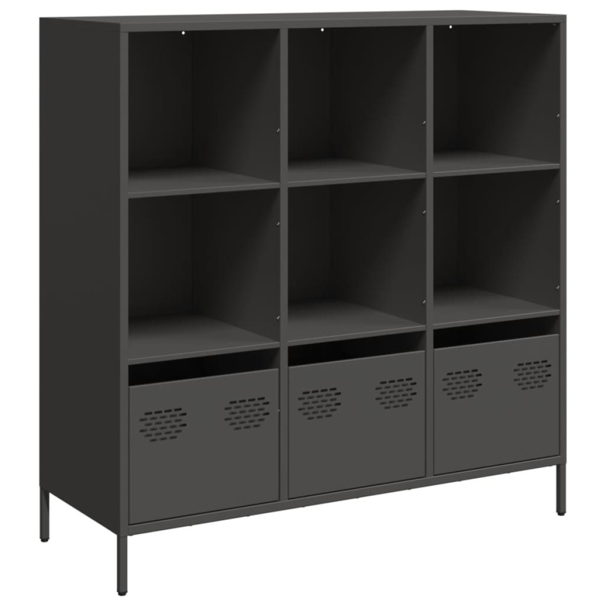 vidaXL Ντουλάπι Μαύρο 101,5x39x103,5 εκ. από Χάλυβα