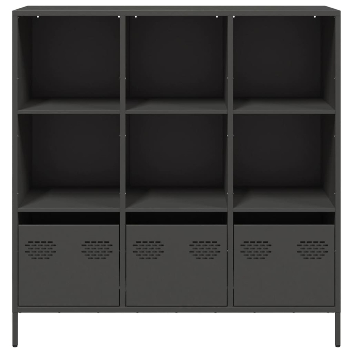 vidaXL Ντουλάπι Μαύρο 101,5x39x103,5 εκ. από Χάλυβα