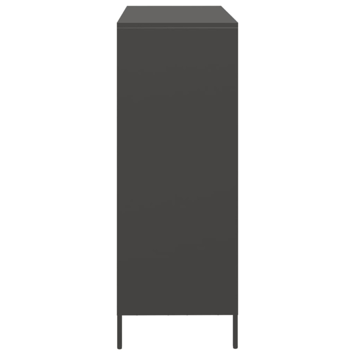 vidaXL Ντουλάπι Μαύρο 101,5x39x103,5 εκ. από Χάλυβα