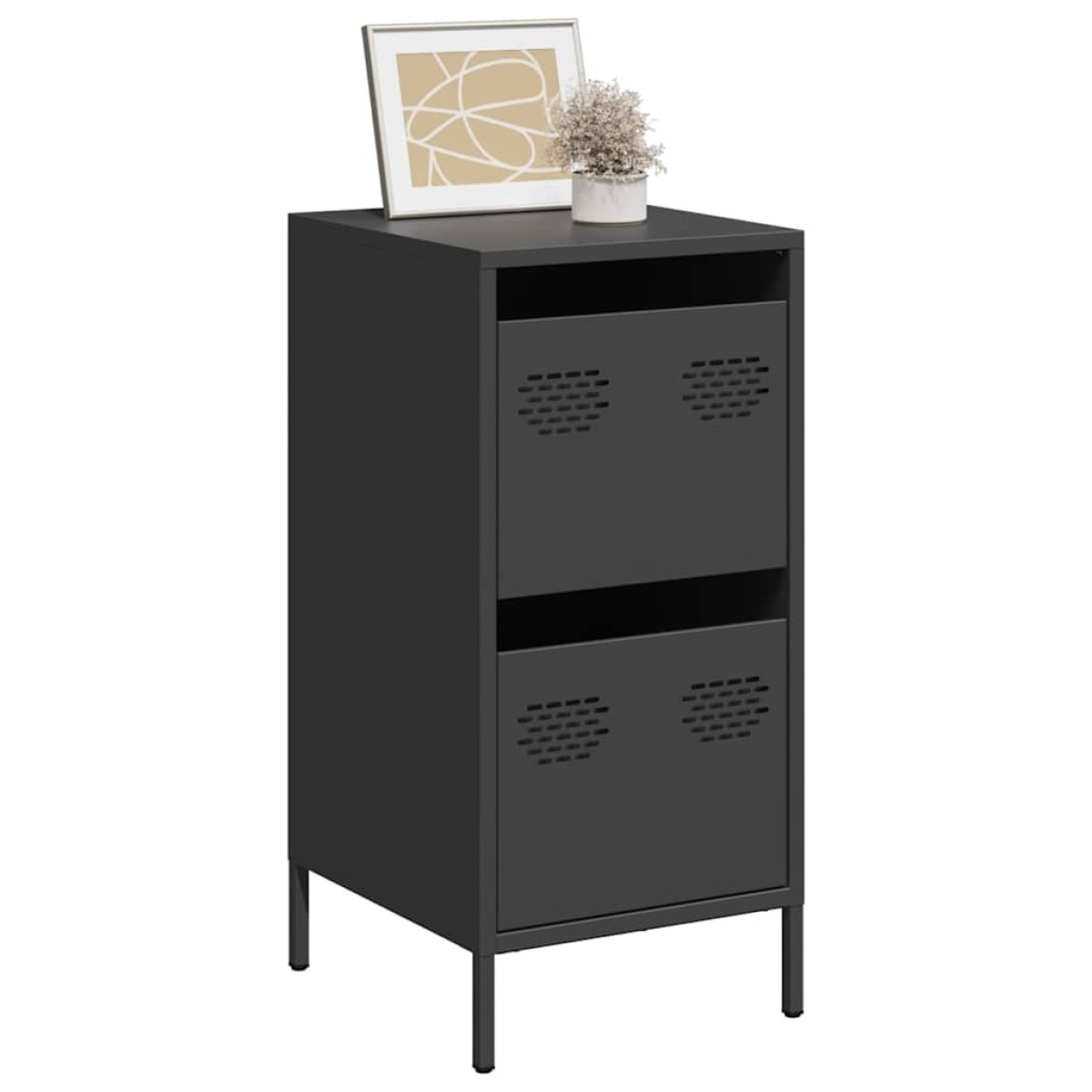 vidaXL Ντουλάπι Μαύρο 35x39x73,5 εκ. από Χάλυβα Ψυχρής Έλασης