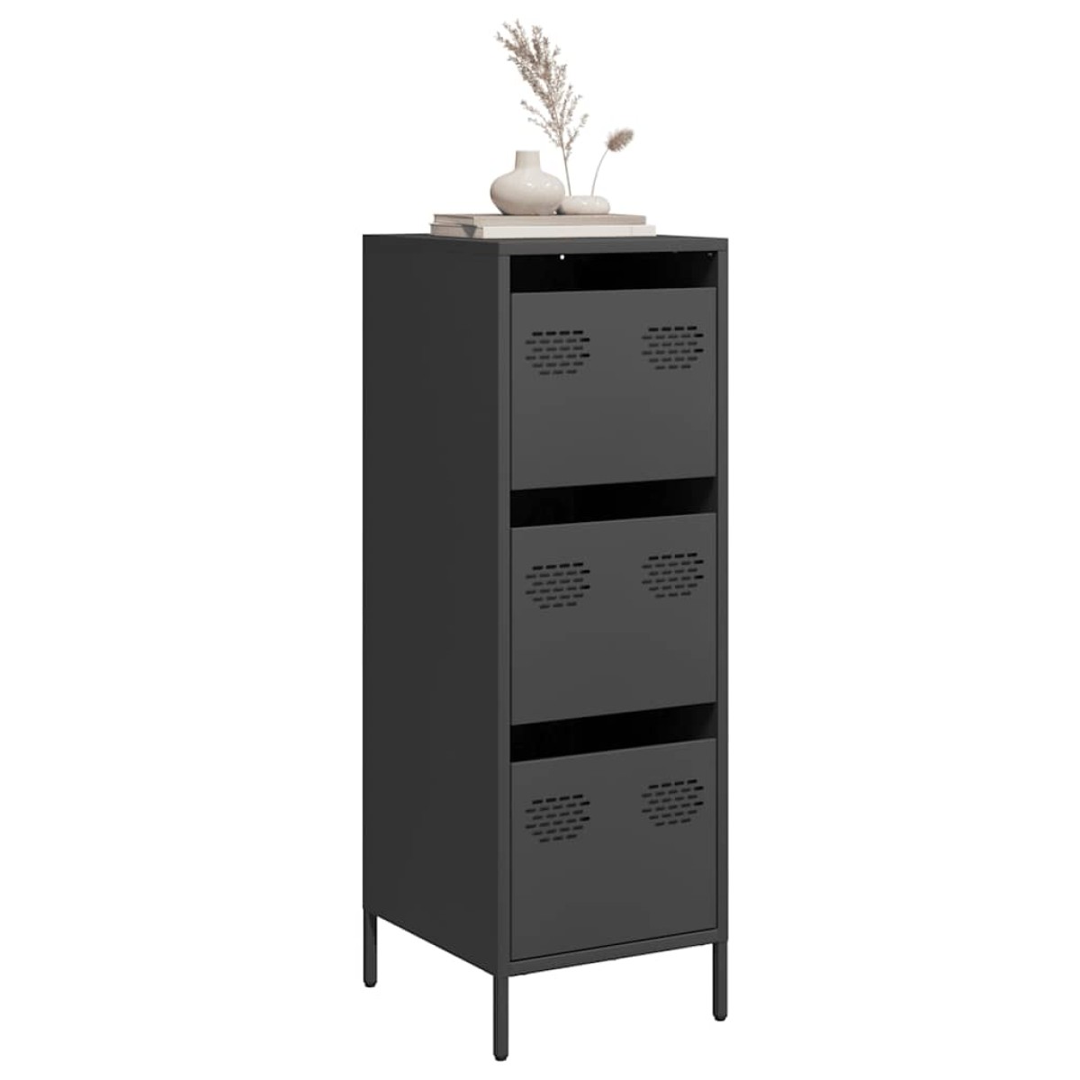 vidaXL Ντουλάπι Μαύρο 39x35x103,5 εκ. από Ατσάλι