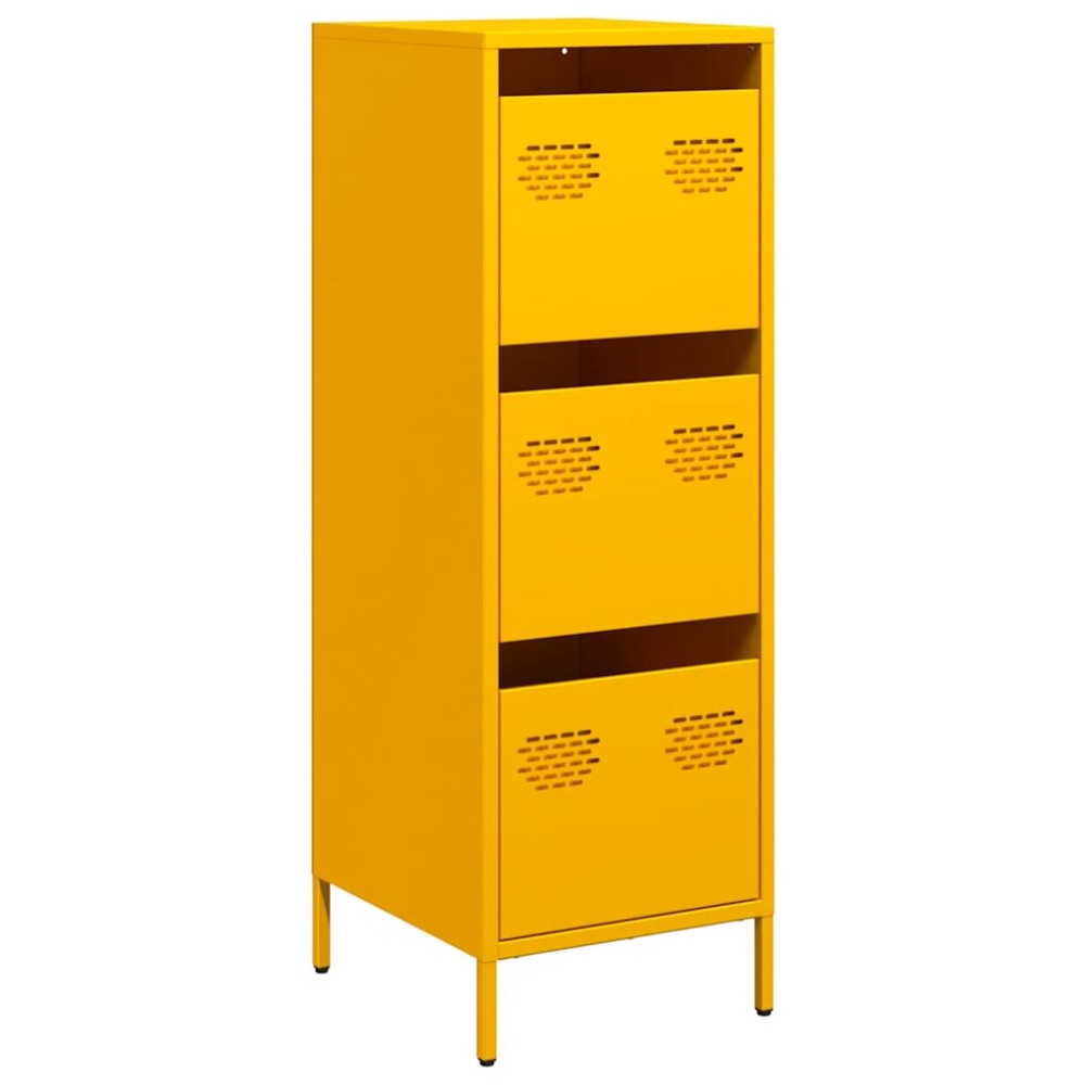 vidaXL Ντουλάπι Μουσταρδί 39x35x103,5 εκ. από Ατσάλι