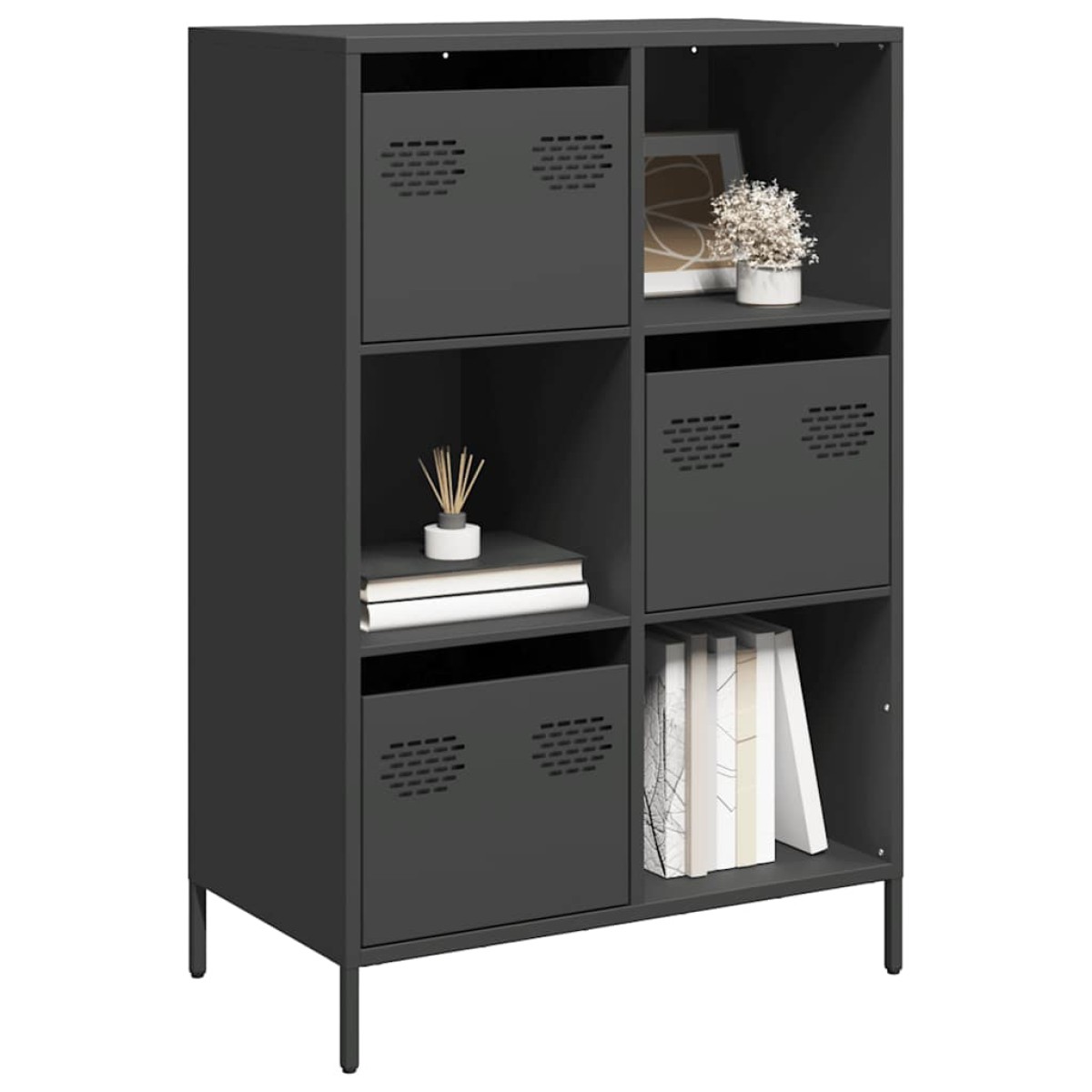 vidaXL Ντουλάπι Μαύρο 68x39x103,5 εκ. από Χάλυβα