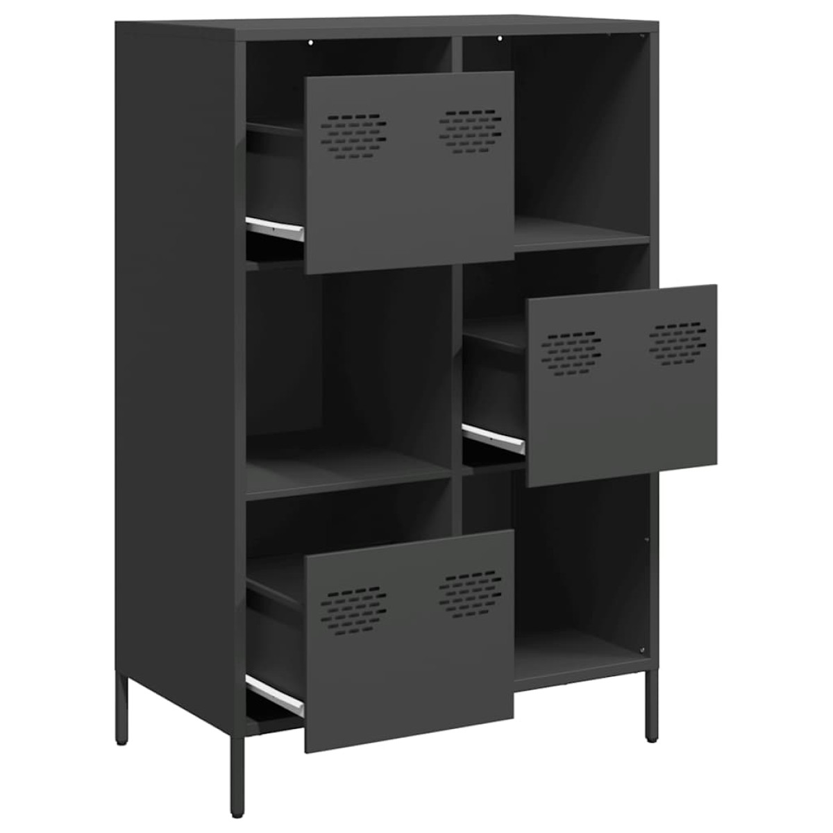 vidaXL Ντουλάπι Μαύρο 68x39x103,5 εκ. από Χάλυβα