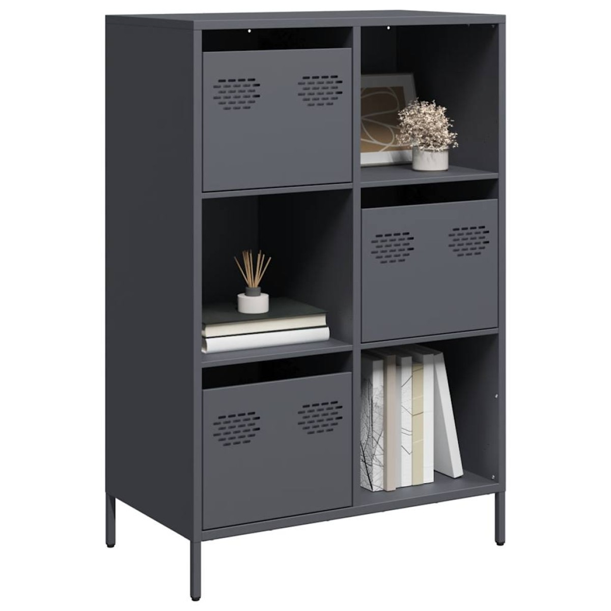 vidaXL Ντουλάπι Ανθρακί 68x39x103,5 εκ. από Χάλυβα