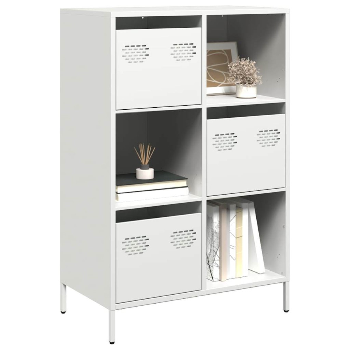 vidaXL Ντουλάπα Λευκό 68x39x103,5 εκ. από Χάλυβα