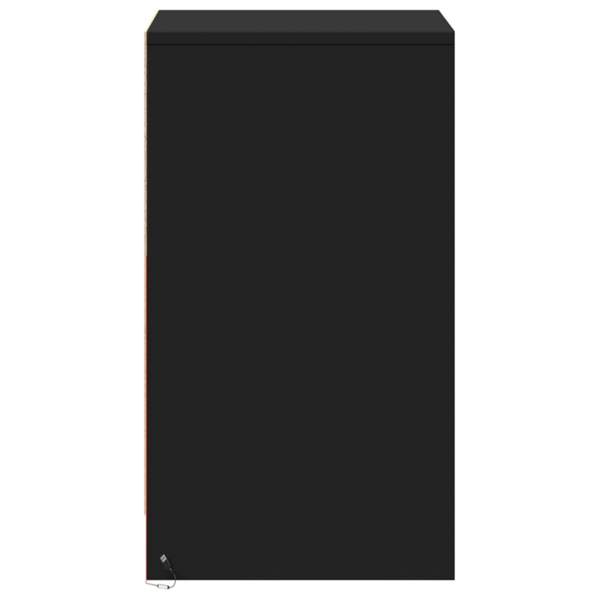 vidaXL Κομοδίνο με Φώτα LED Μαύρο από Επεξεργασμένο Ξύλο