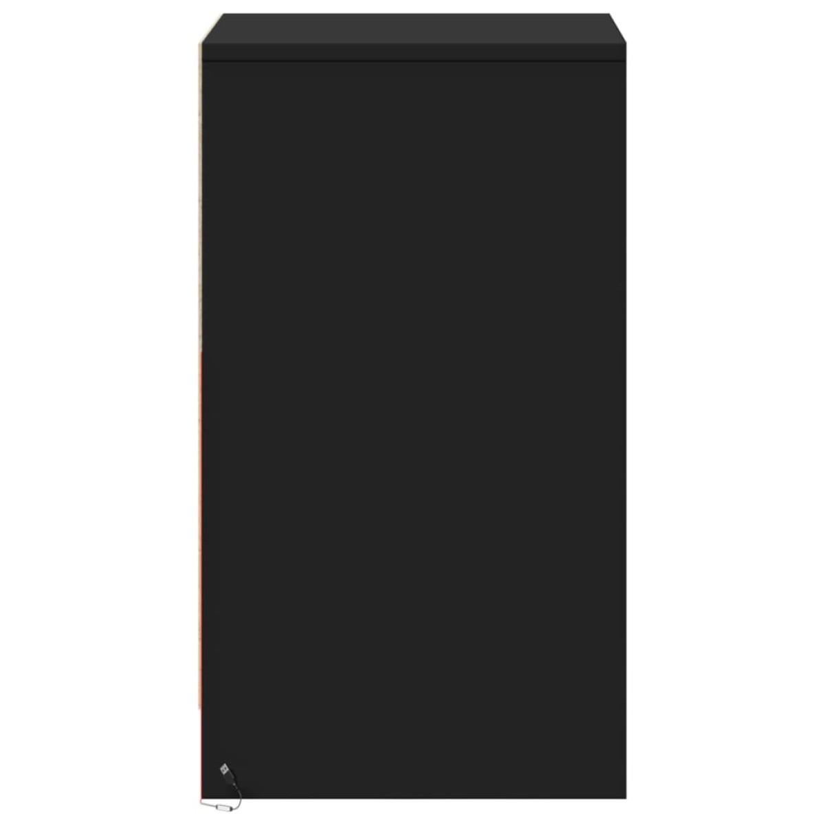 vidaXL Κομοδίνο με Φώτα LED Μαύρο από Επεξεργασμένο Ξύλο