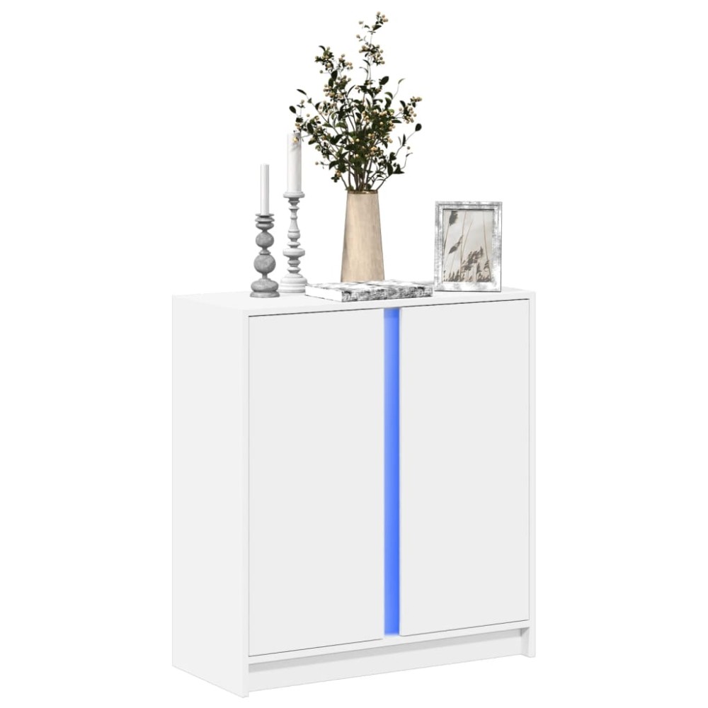 vidaXL Μπουφές με Φώτα LED Λευκός 77x34x85 εκ. από Επεξεργασμένο Ξύλο