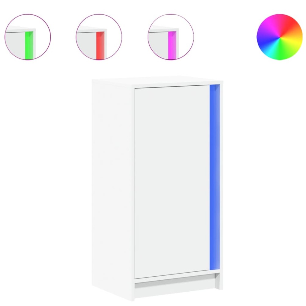 vidaXL Μπουφές με Φώτα LED Λευκός 42,5x34x85εκ. από Επεξεργασμένο Ξύλο
