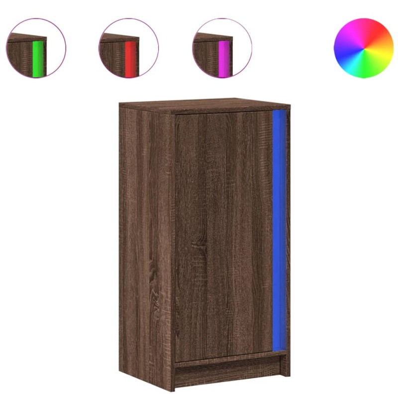 vidaXL Ντουλάπι με Φώτα LED Καφέ Δρυς 42,5x34x85 εκ. Επεξ. Ξύλο