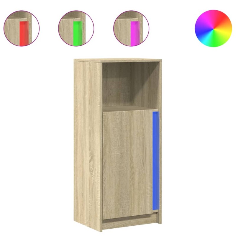 vidaXL Ντουλάπι με Φώτα LED Sonoma Δρυς 42,5x34x100 εκ. Επεξ. Ξύλο