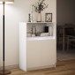 vidaXL Μπουφές με Φώτα LED Λευκός 72x34x100 εκ. από Επεξεργασμένο Ξύλο