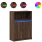 vidaXL Ντουλάπι με Φώτα LED Καφέ Δρυς 72x34x100 εκ. Επεξεργασμένο Ξύλο