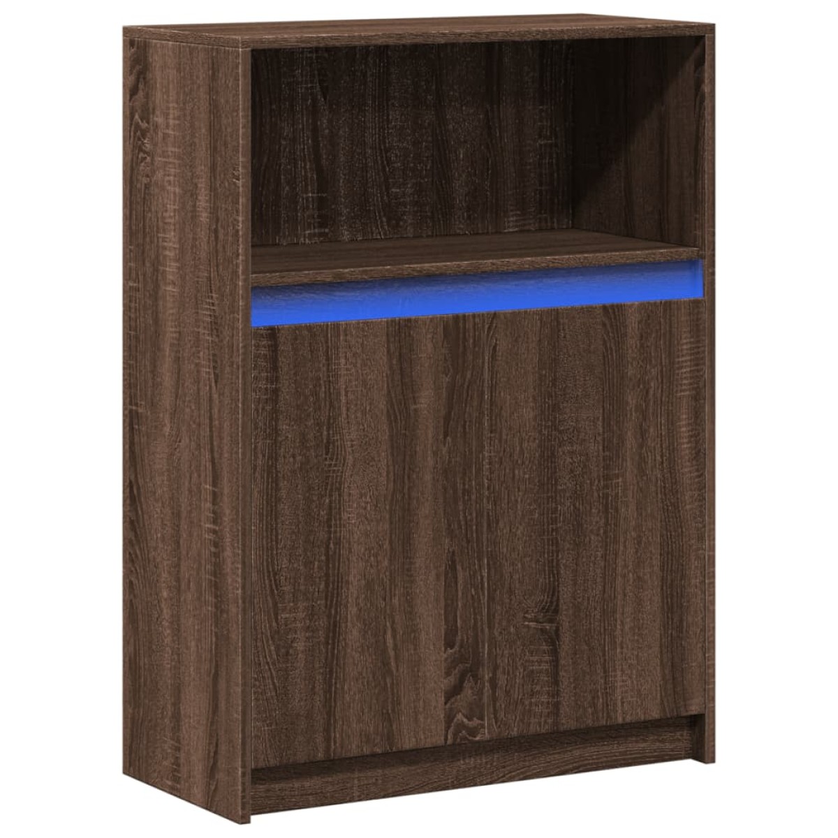 vidaXL Ντουλάπι με Φώτα LED Καφέ Δρυς 72x34x100 εκ. Επεξεργασμένο Ξύλο