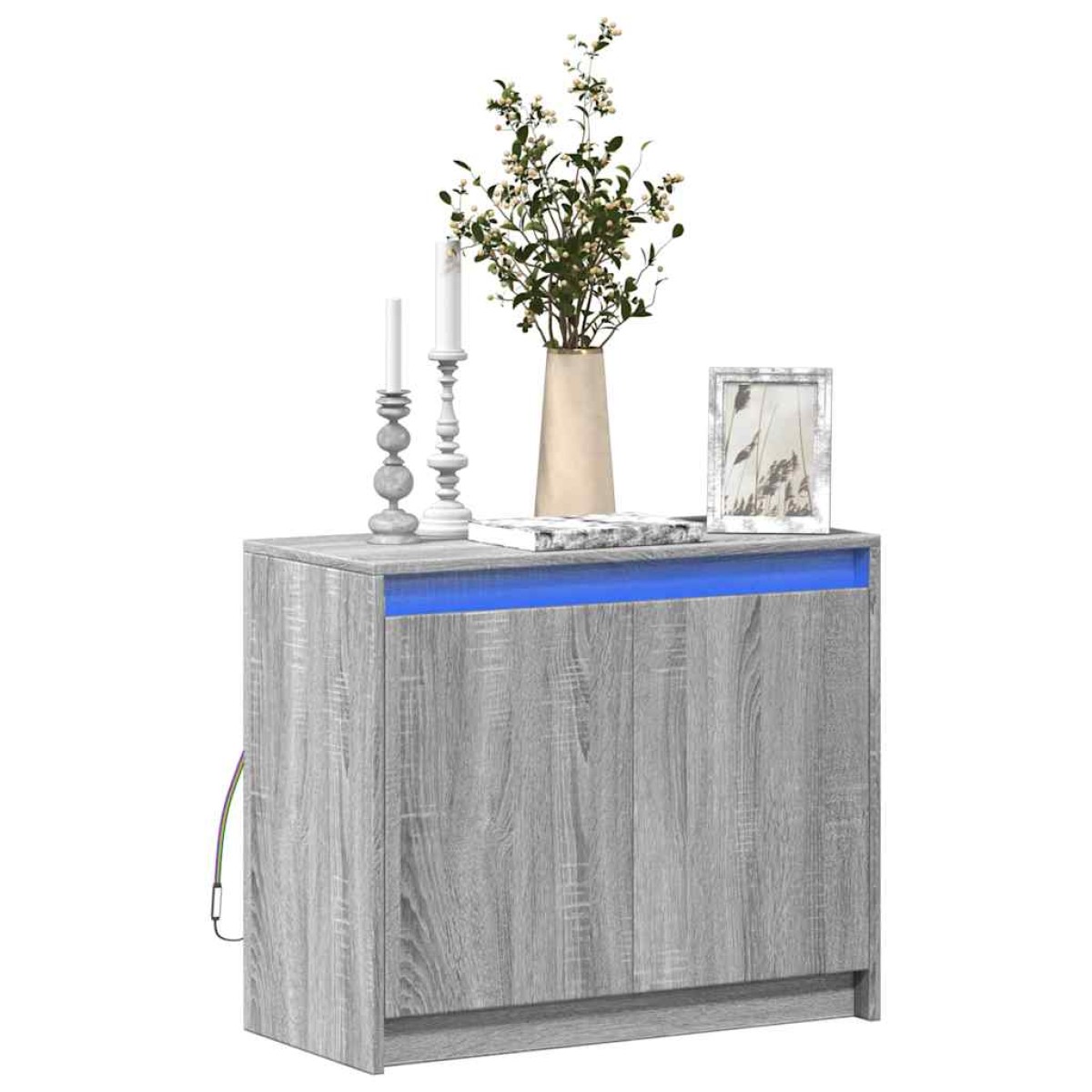 vidaXL Ντουλάπι με Φώτα LED Γκρι Sonoma 72x34x61 εκ Επεξεργασμένο Ξύλο