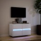 vidaXL Έπιπλο Τοίχου Τηλεόρασης με LED Λευκό 80x31x45 εκ.