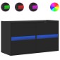 vidaXL Έπιπλο Τοίχου Τηλεόρασης με LED Μαύρο 80x31x45 εκ.