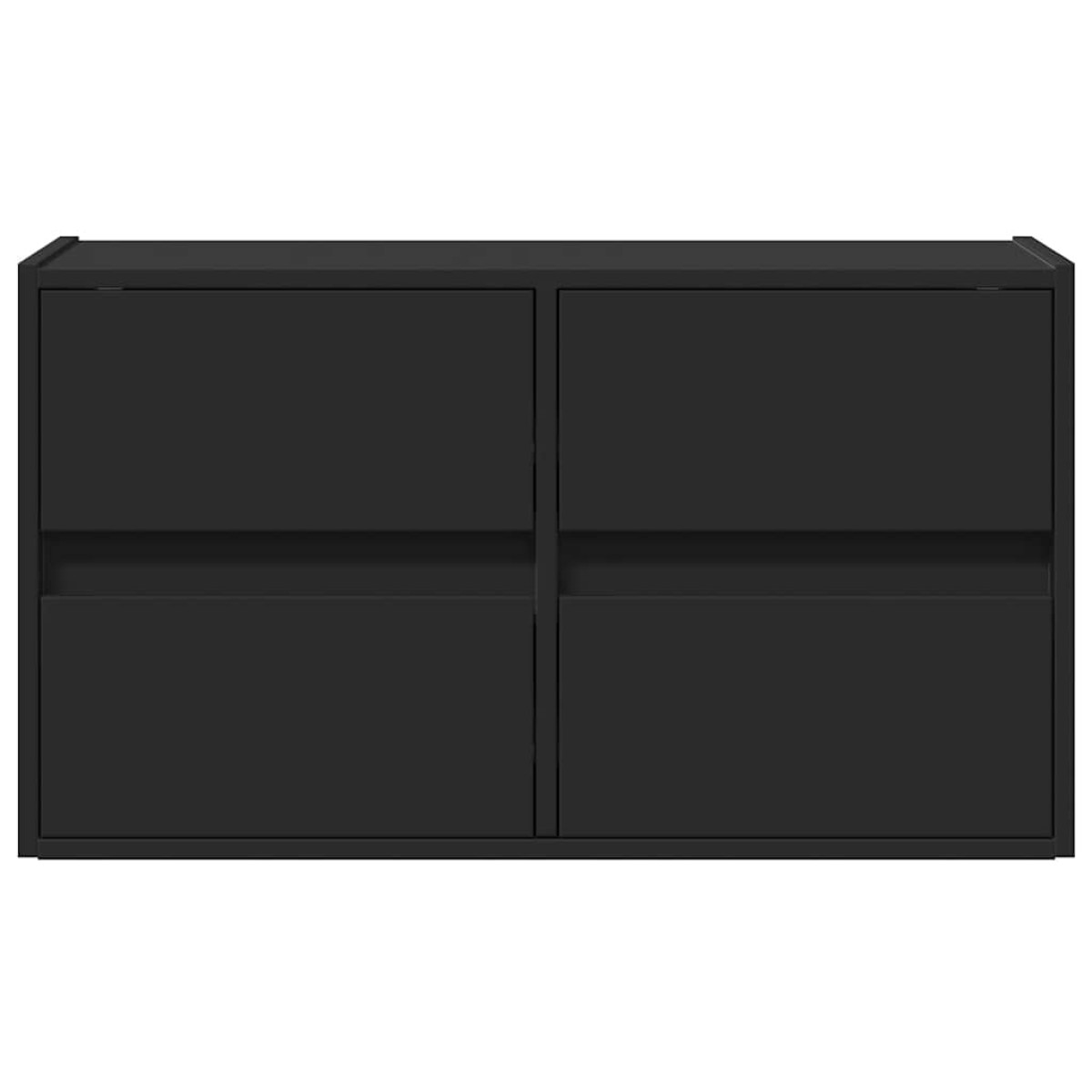 vidaXL Έπιπλο Τοίχου Τηλεόρασης με LED Μαύρο 80x31x45 εκ.