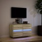 vidaXL Έπιπλο Τοίχου Τηλεόρασης με LED Sonoma Δρυς 80x31x45 εκ.