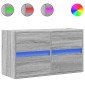 vidaXL Έπιπλο Τοίχου Τηλεόρασης με LED Γκρι Sonoma 80x31x45 εκ.