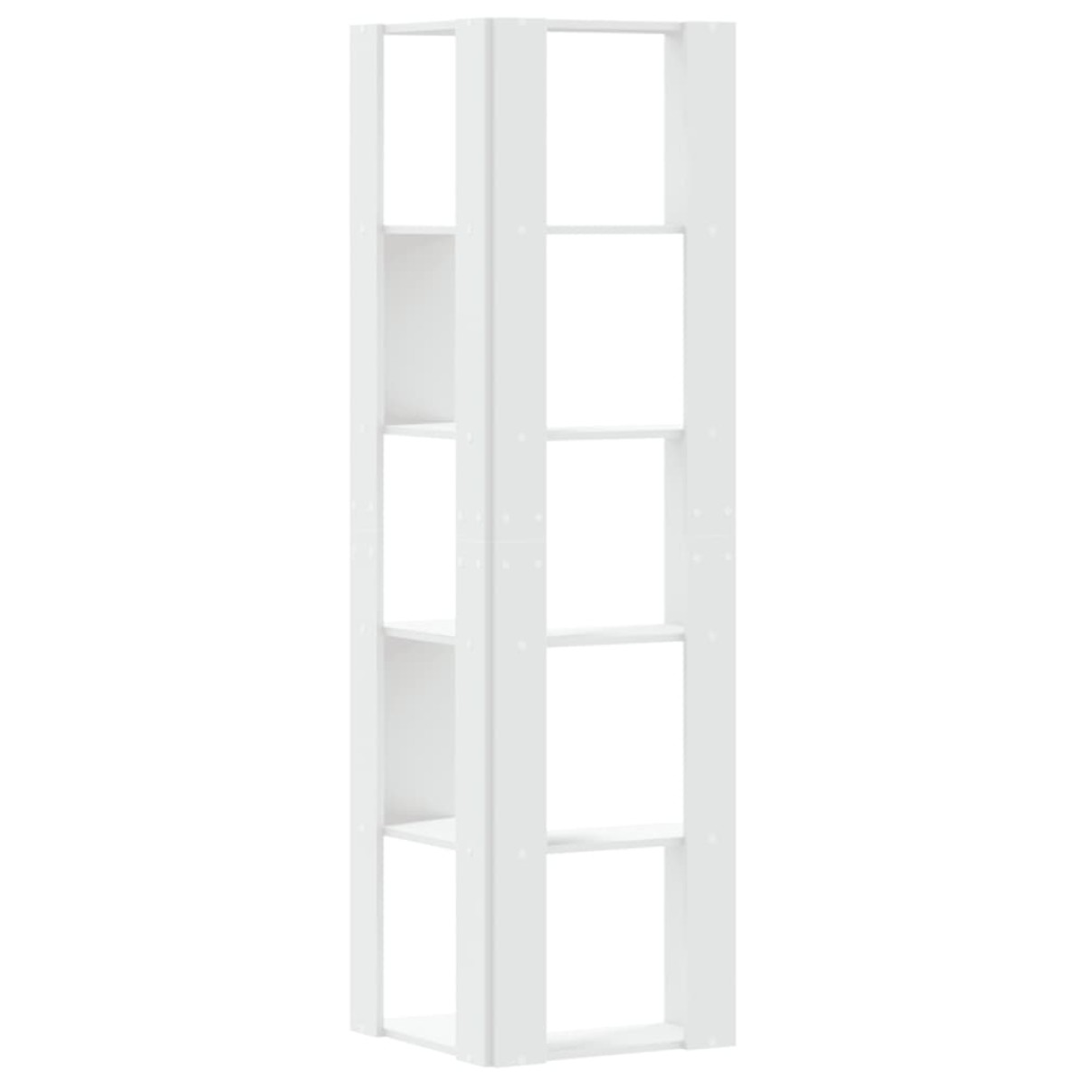 vidaXL Βιβλιοθήκη Γωνιακή 5 Επ. Λευκή 50x50x179εκ Επεξ. Ξύλο