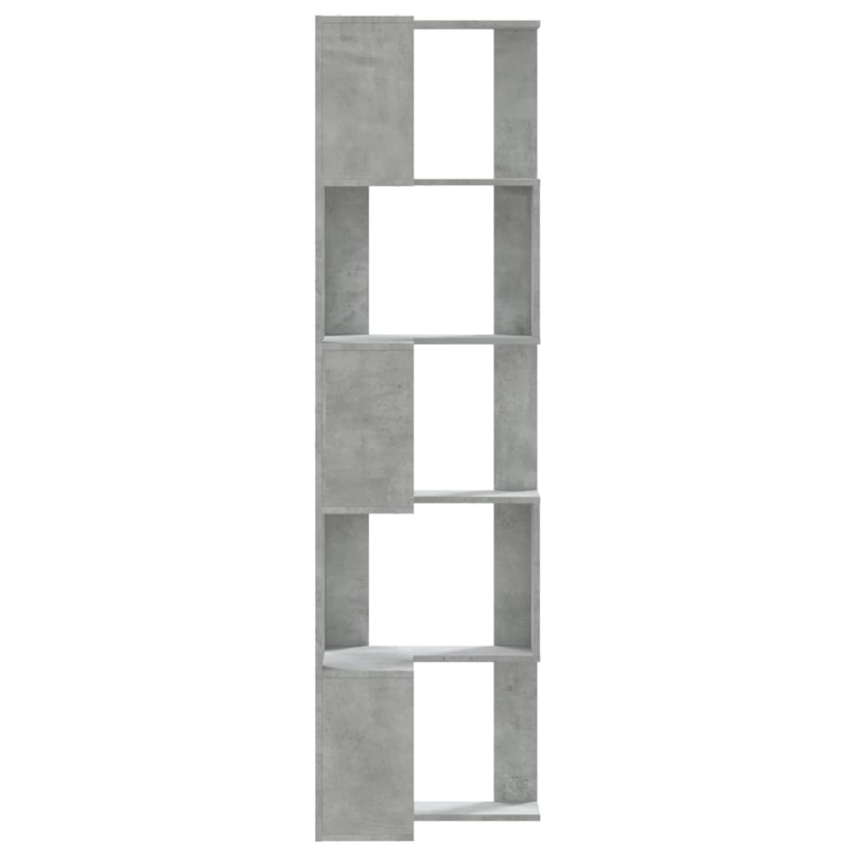 vidaXL Βιβλιοθήκη Γωνιακή 5 Επ. Γκρι Σκυροδέμ. 50x50x179 εκ Επεξ. Ξύλο