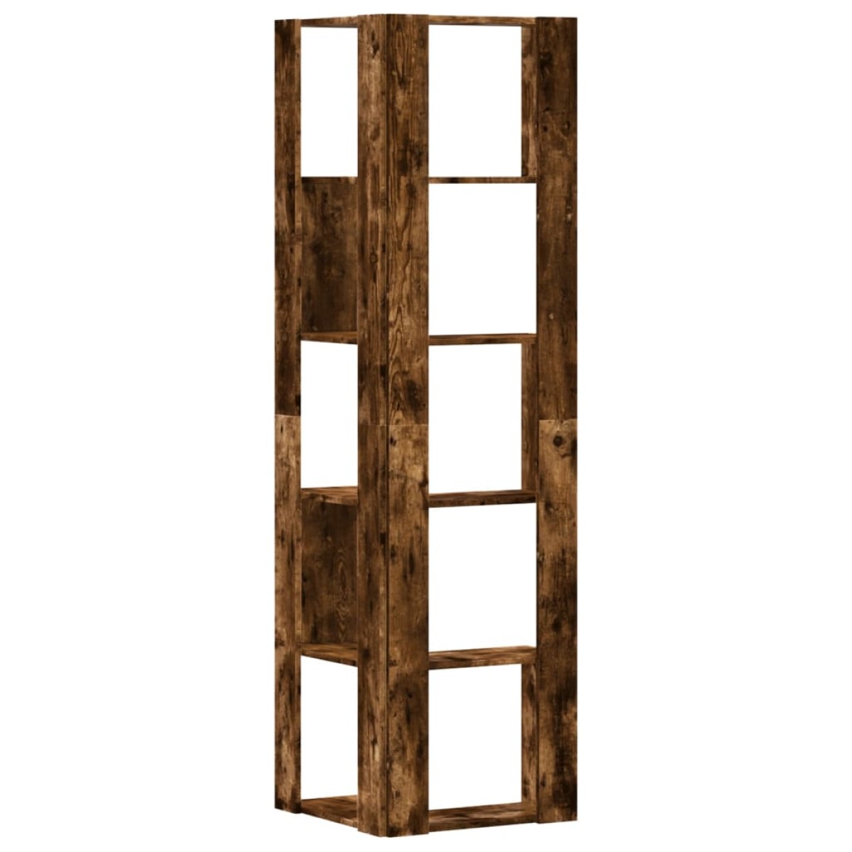 vidaXL Βιβλιοθήκη Γωνιακή 5 Επ. Καπνιστή Δρυς 50x50x179 εκ Επεξ. Ξύλο