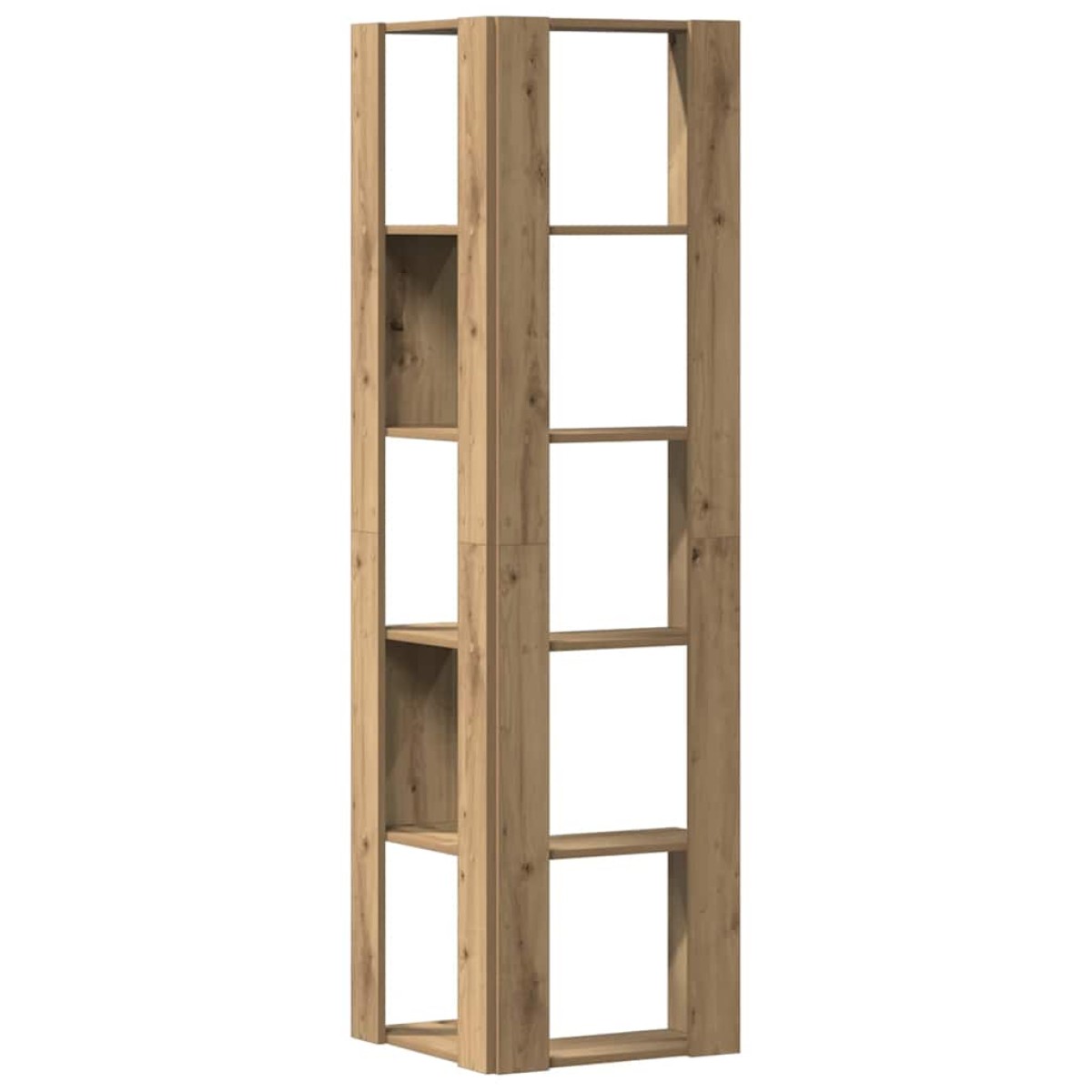 vidaXL Βιβλιοθήκη Γωνιακή 5 Επ. Αρτισιανή Δρυς 50x50x179 εκ Επεξ. Ξύλο