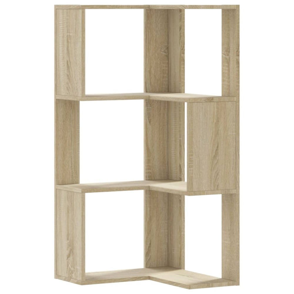 vidaXL Βιβλιοθήκη Γωνιακή 3 Επ. Sonoma Δρυς 50x50x102εκ Επεξ. Ξύλο