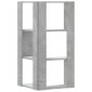 vidaXL Βιβλιοθήκη Γωνιακή 3 Επ. Γκρι Σκυροδέμ. 50x50x102εκ Επεξ. Ξύλο