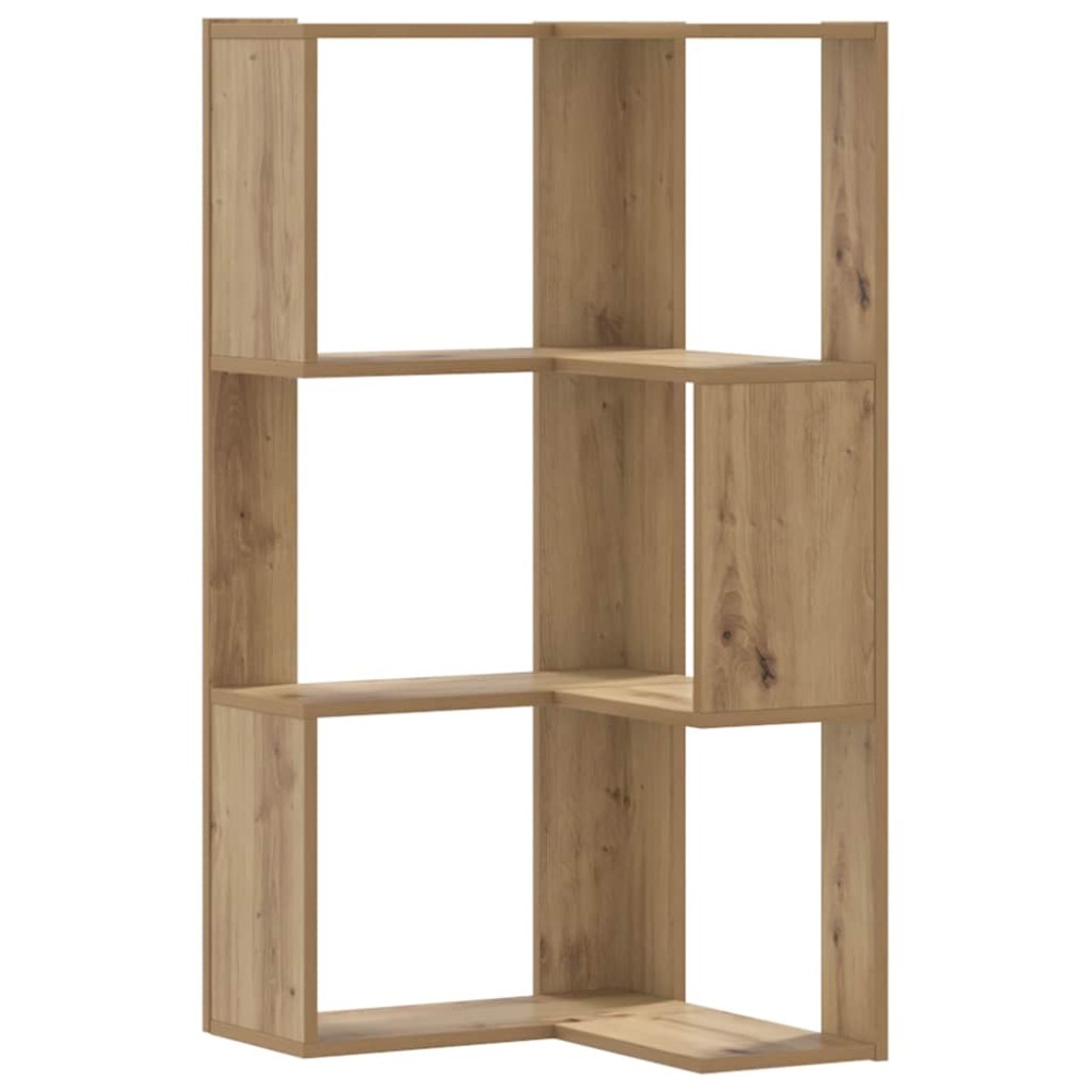 vidaXL Βιβλιοθήκη Γωνιακή 3 Επ. Αρτισιανή Δρυς 50x50x102εκ Επεξ. Ξύλο