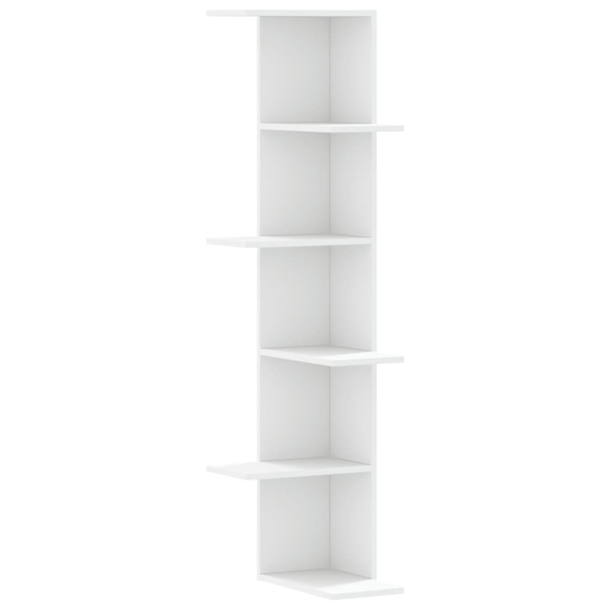 vidaXL Γωνιακή Ραφιέρα Τοίχου Λευκή 36,5x36,5x140 εκ. Επεξ. Ξύλο