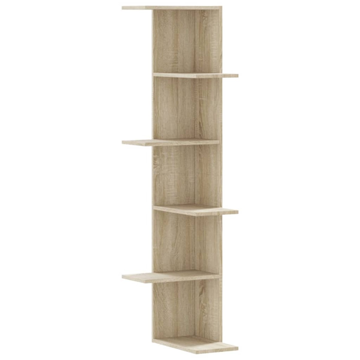 vidaXL Γωνιακή Ραφιέρα Τοίχου Sonoma Δρυς 50x50x179 εκ. Επεξ. Ξύλο