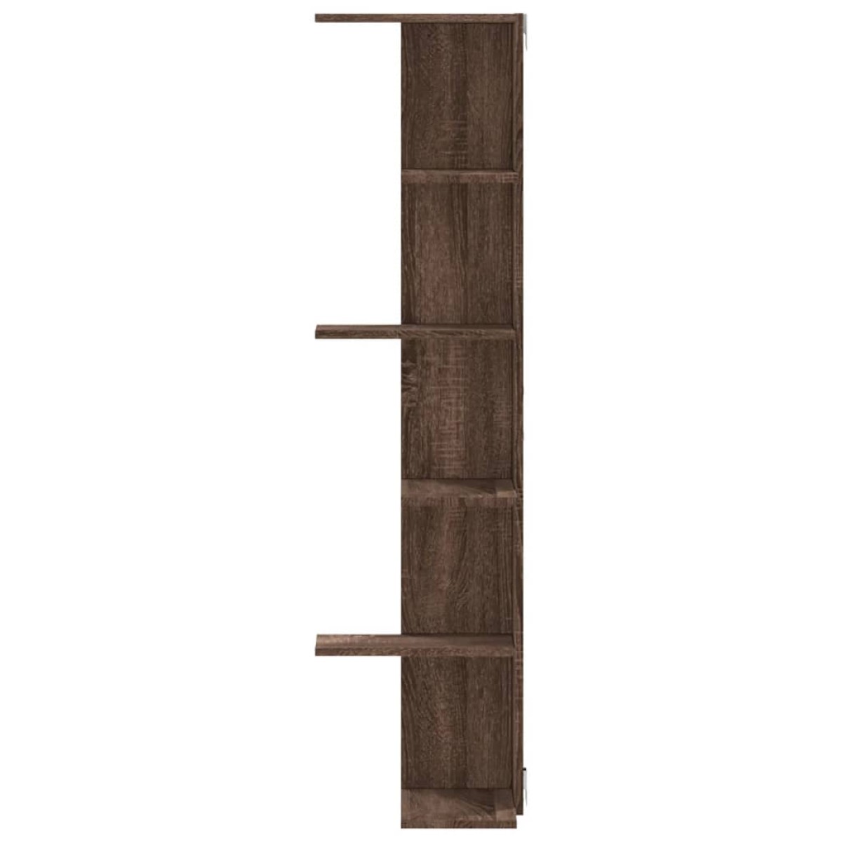 vidaXL Γωνιακή Ραφιέρα Τοίχου Καφέ Δρυς 36,5x36,5x140 εκ. Επεξ. Ξύλο