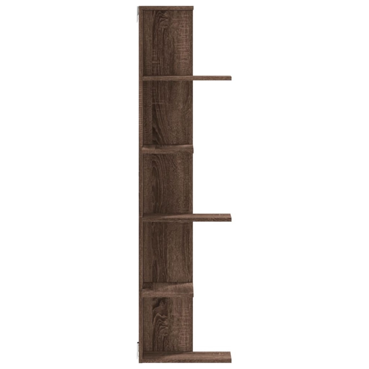 vidaXL Γωνιακή Ραφιέρα Τοίχου Καφέ Δρυς 36,5x36,5x140 εκ. Επεξ. Ξύλο