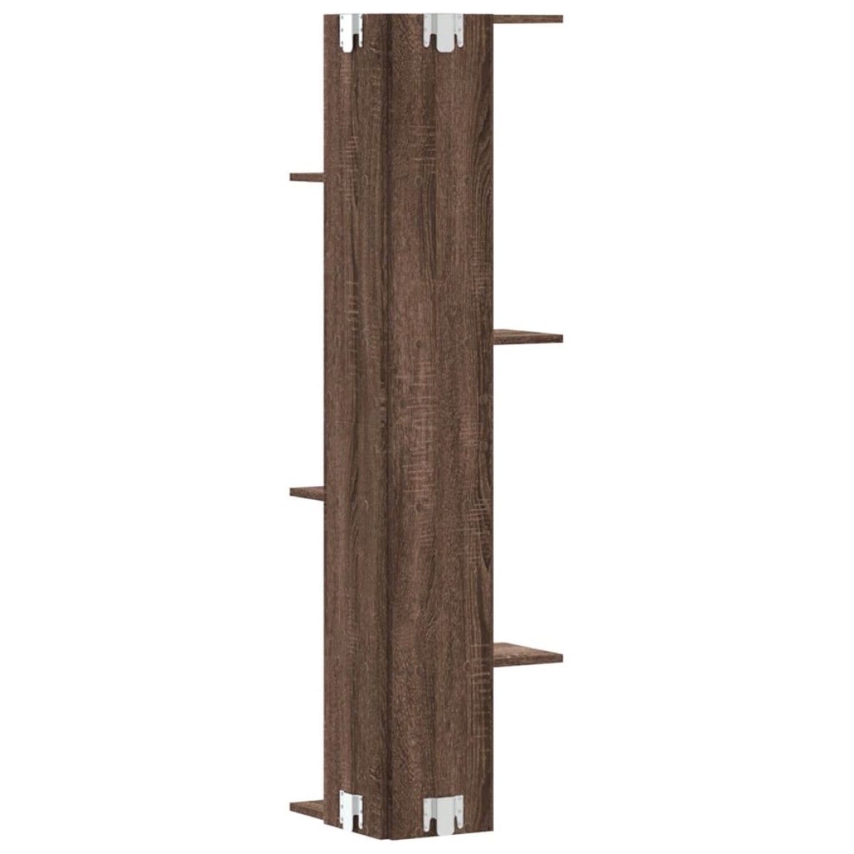 vidaXL Γωνιακή Ραφιέρα Τοίχου Καφέ Δρυς 36,5x36,5x140 εκ. Επεξ. Ξύλο
