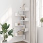 vidaXL Γωνιακή Ραφιέρα Τοίχου Λευκή 45x45x147 εκ. από Επεξ. Ξύλο