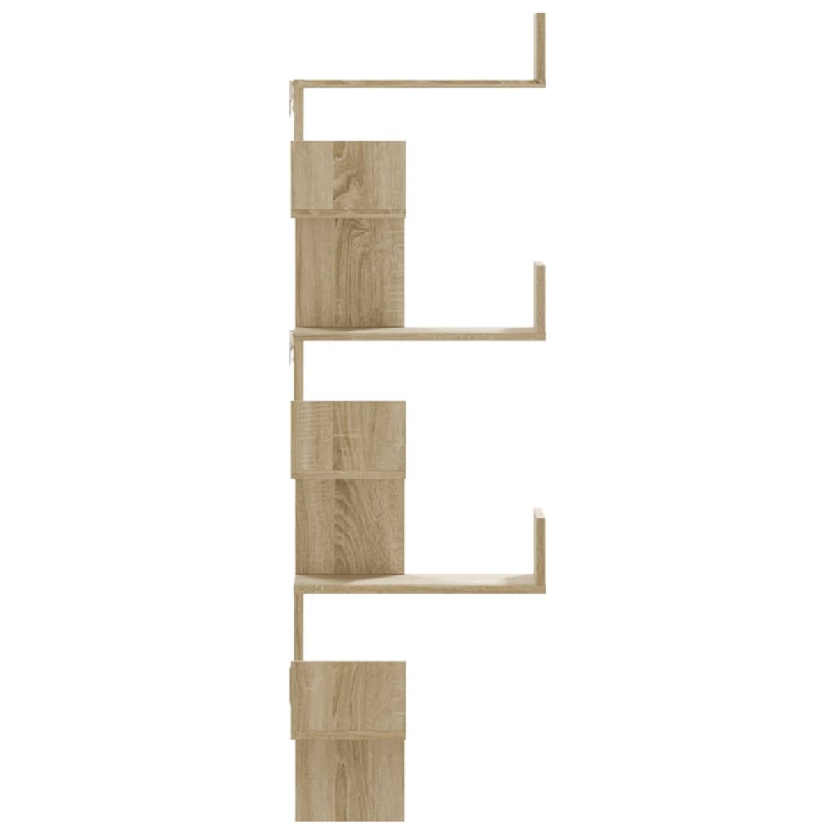 vidaXL Γωνιακή Ραφιέρα Τοίχου Sonoma Δρυς 45x45x147 εκ. Επεξ. Ξύλο